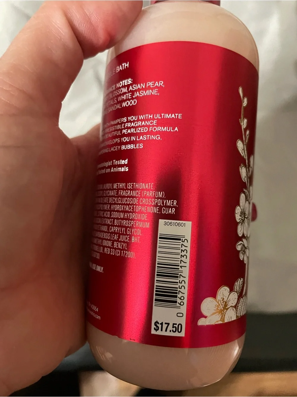 Bath & Body Works Japanese Cherry Blossom Bubble Bath - Red & White
